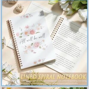 Floral Spiral Notebook with Inspirational Quote